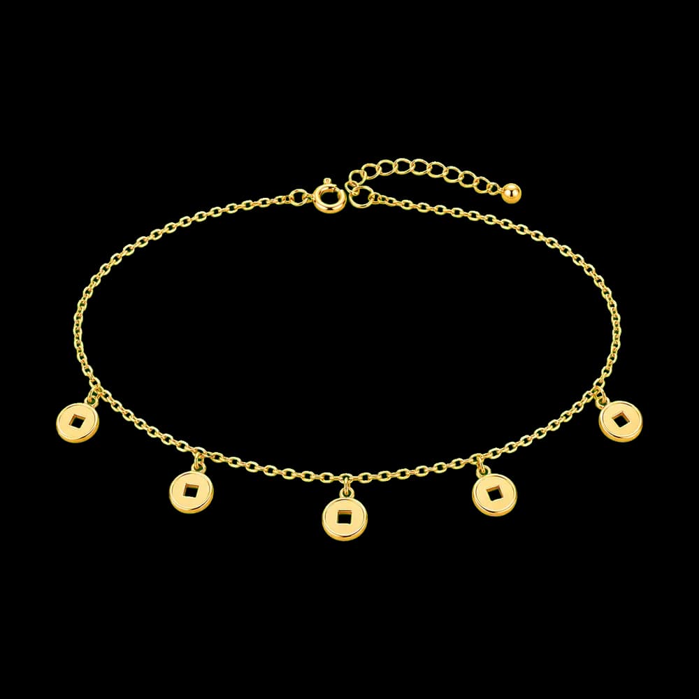 Copper Coin Flow Anklet transparent design preview image