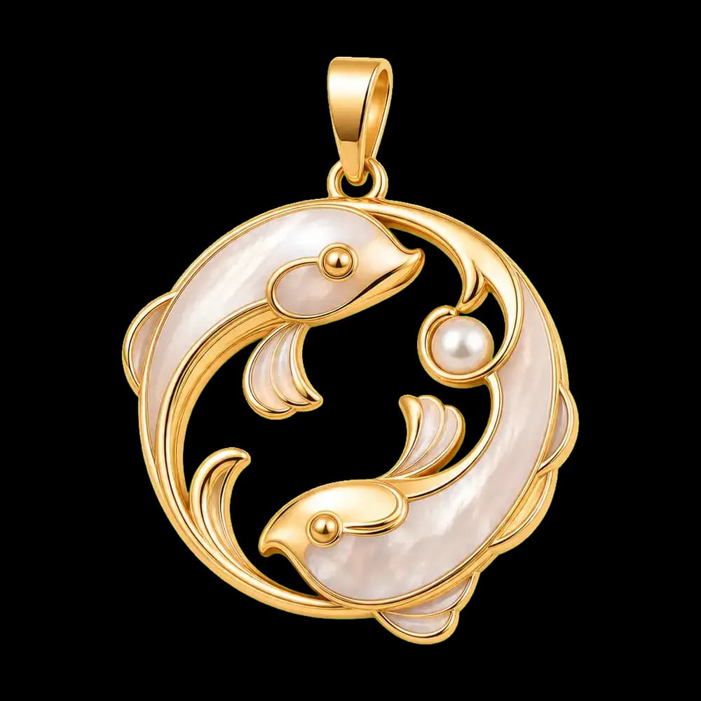 Double Fish Harmony Pendant transparent design preview image