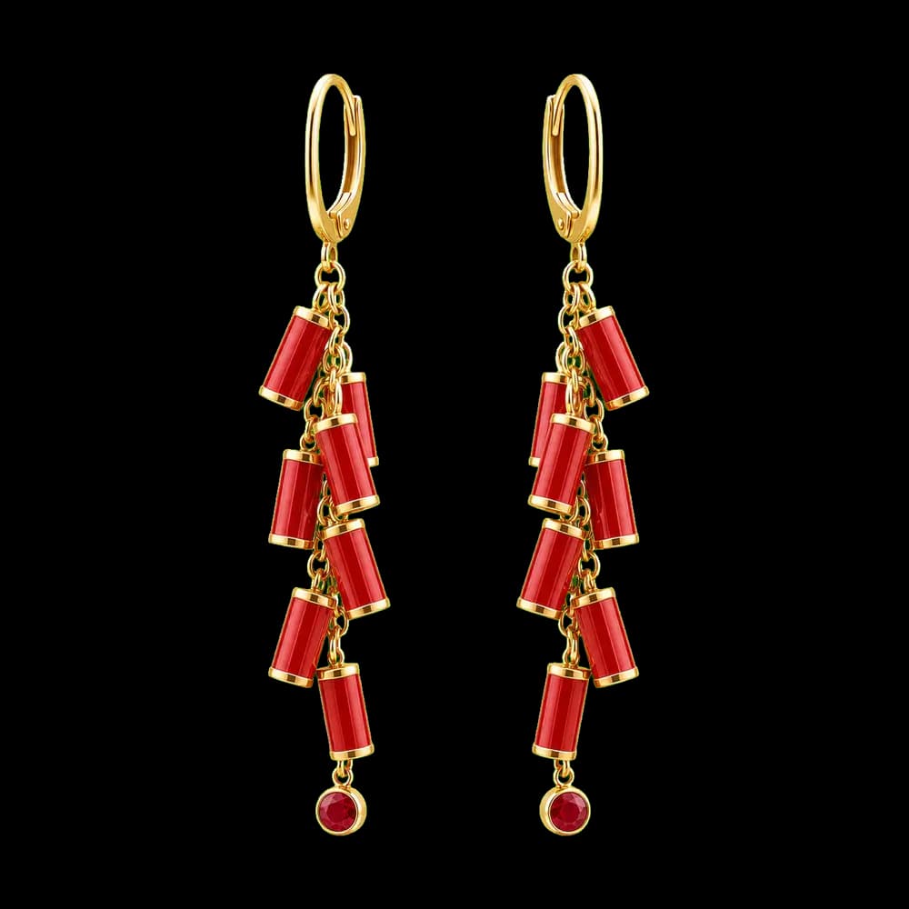 Firecracker New Year Charm Earrings transparent design preview image