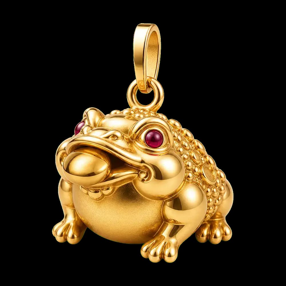Golden Toad Wealth Charm transparent design preview image