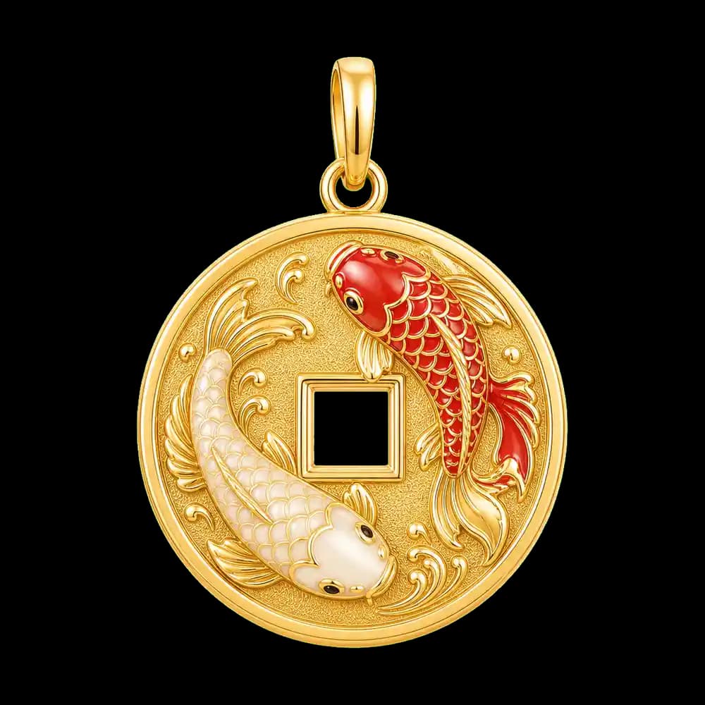 Koi Abundance Coin Charm transparent design preview image