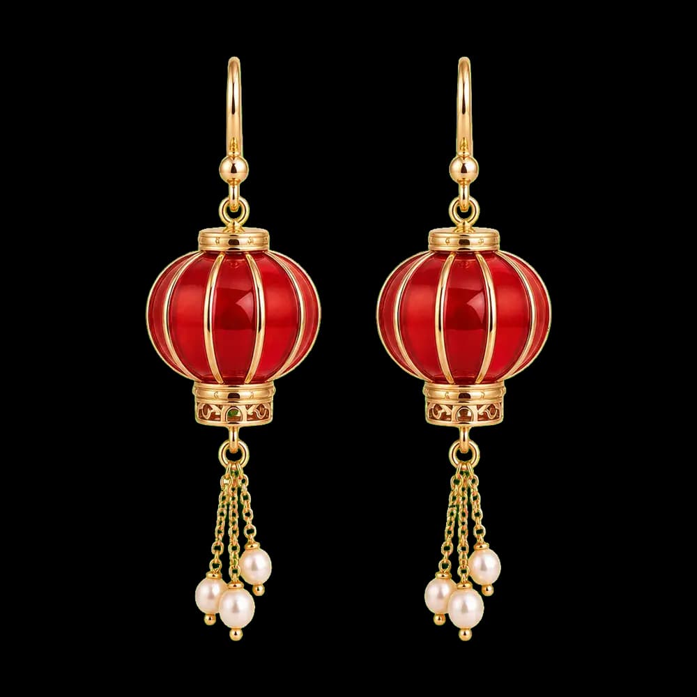 Lantern Festival Drop Earrings transparent design preview image
