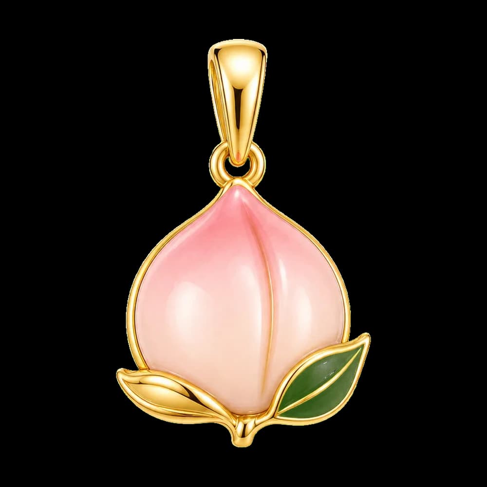 Longevity Peach Charm Pendant transparent design preview image