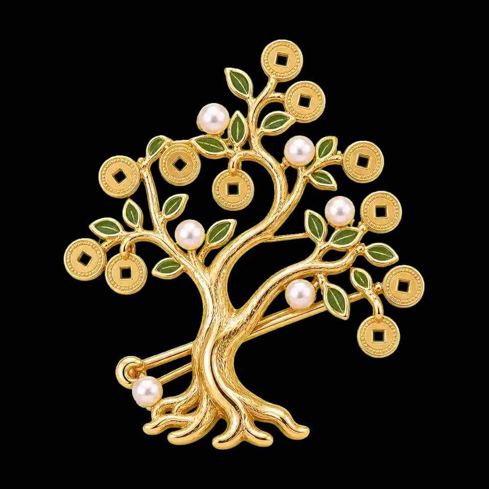Money Tree Pearl Brooch transparent design preview image