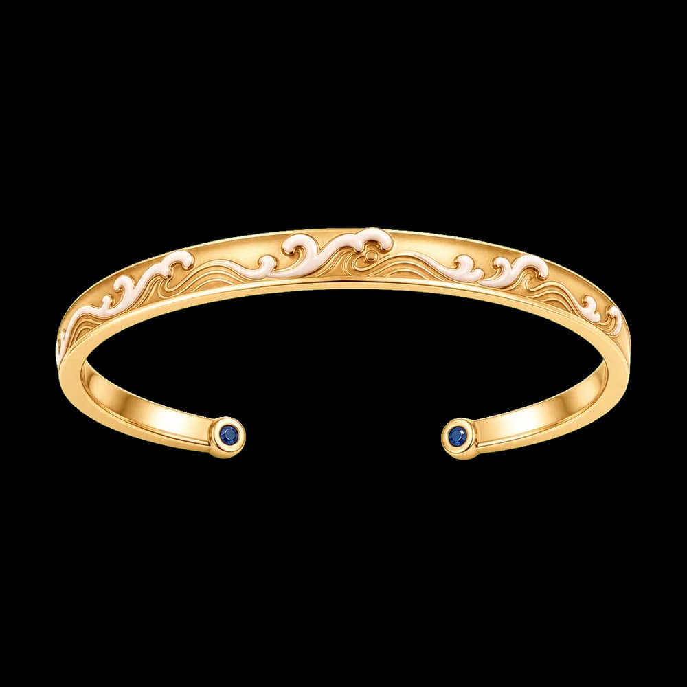 Ocean Wave Slim Bangle transparent design preview image