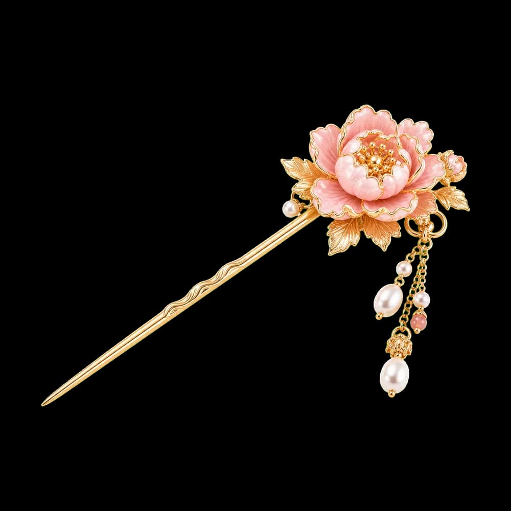 Peony Prosperity Hairpin transparent design preview image