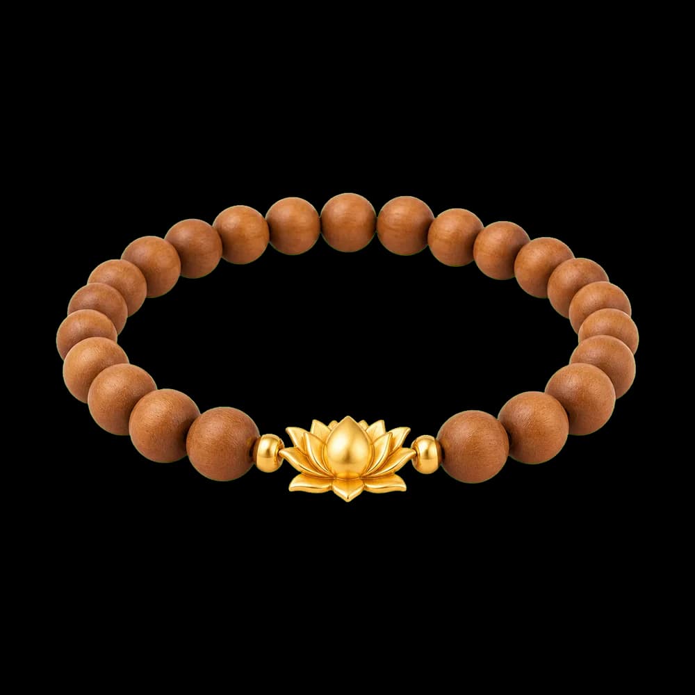 Mindful Lotus Bead Bracelet transparent design preview image