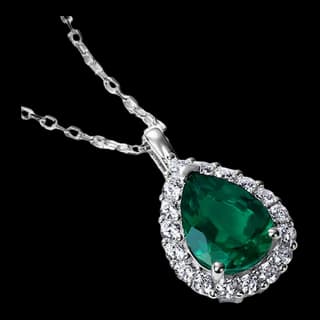 S925 Sterling Silver Lab-Grown Emerald Necklace Collection