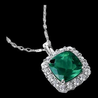 S925 Sterling Silver Lab-Grown Emerald Necklace Collection