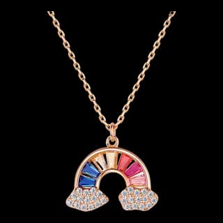 S925 Sterling Silver Multicolor Zircon Necklace