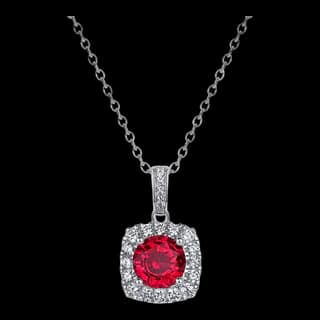 S925 Sterling Silver Lab-Grown Ruby Necklace