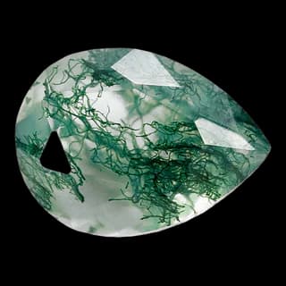 Pear-Cut Natural Moss Agate Loose Gemstone