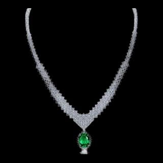 S925 Sterling Silver Lab-Grown Ruby Necklace