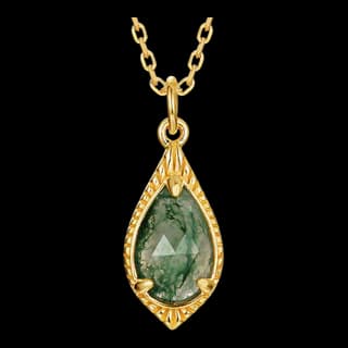 S925 Sterling Silver Moss Agate Necklace Collection