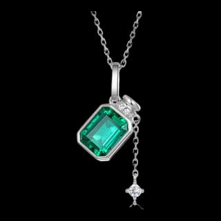S925 Sterling Silver Lab-Grown Emerald Necklace Collection