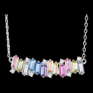 S925 Sterling Silver Multicolor Zircon Necklace