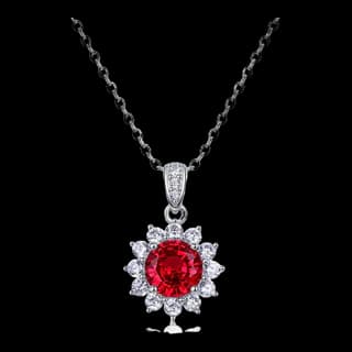 S925 Sterling Silver Lab-Grown Ruby Necklace