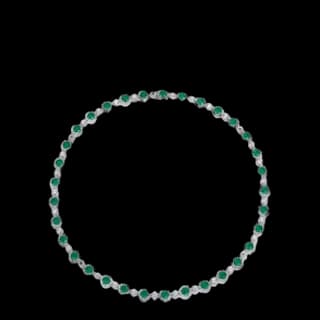 S925 Sterling Silver Synthetic Emerald Necklace