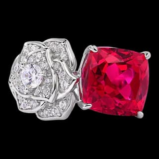 S925 Sterling Silver Lab-Grown Ruby Ring