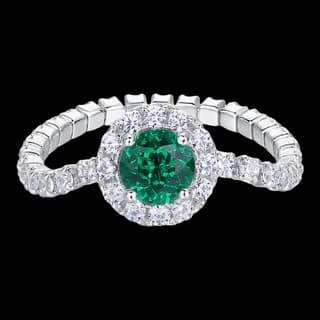 S925 Sterling Silver Lab-Grown Emerald Ring