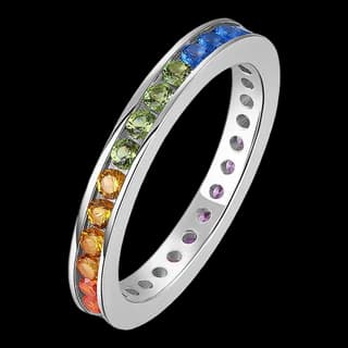 S925 Sterling Silver Multicolor Zircon Ring