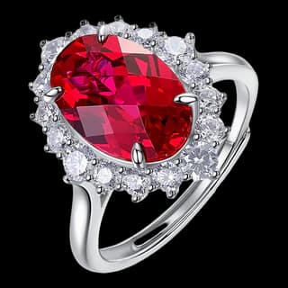 S925 Sterling Silver Lab-Grown Ruby Ring