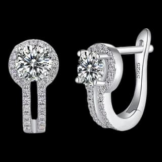 S925 Sterling Silver Moissanite Stud Earrings (Pair)