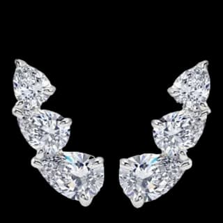 S925 Sterling Silver Lab-Grown Diamond Stud Earrings (Pair)