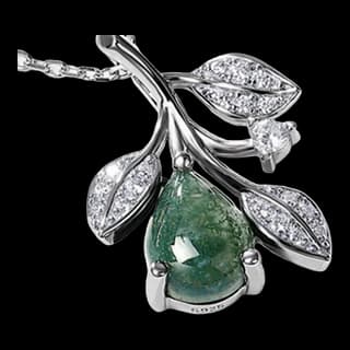 S925 Sterling Silver Moss Agate Necklace Collection