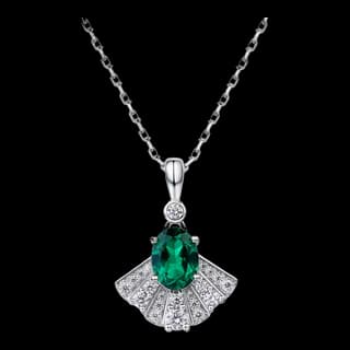 S925 Sterling Silver Lab-Grown Emerald Necklace Collection