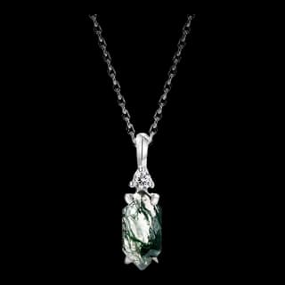 S925 Sterling Silver Moss Agate Necklace Collection