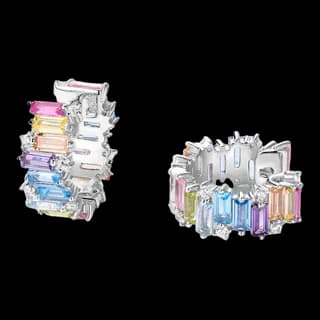 S925 Sterling Silver Multicolor Zircon Stud Earrings (Pair)