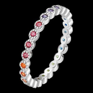 S925 Sterling Silver Multicolor Zircon Ring