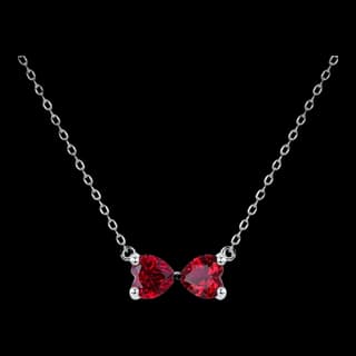 S925 Sterling Silver Lab-Grown Ruby Necklace