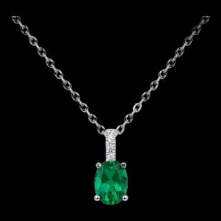S925 Sterling Silver Lab-Grown Emerald Necklace Collection