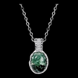S925 Sterling Silver Moss Agate Necklace Collection