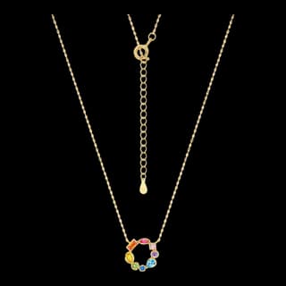 S925 Sterling Silver Multicolor Zircon Necklace