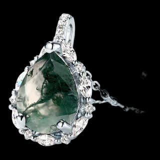 S925 Sterling Silver Moss Agate Necklace Collection