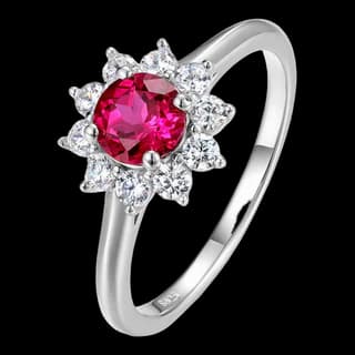 S925 Sterling Silver Lab-Grown Ruby Ring
