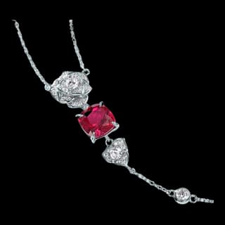 S925 Sterling Silver Lab-Grown Ruby Necklace