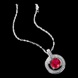 S925 Sterling Silver Lab-Grown Ruby Necklace