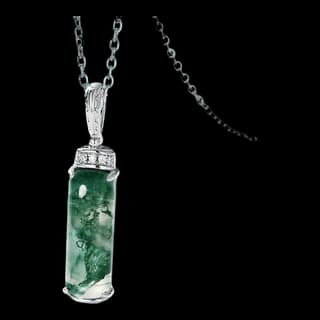 S925 Sterling Silver Moss Agate Necklace Collection