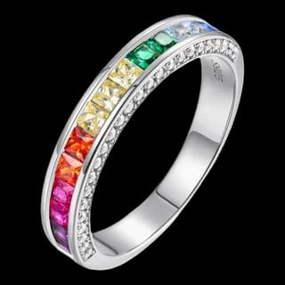 S925 Sterling Silver Multicolor Zircon Ring