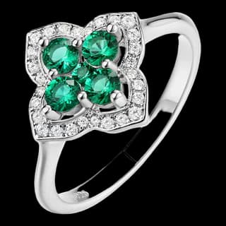 S925 Sterling Silver Lab-Grown Emerald Ring