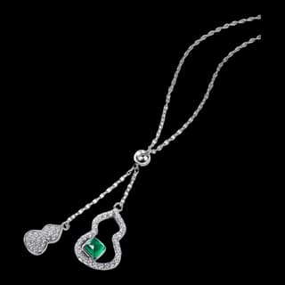 S925 Sterling Silver Lab-Grown Emerald Necklace