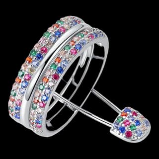 S925 Sterling Silver Multicolor Zircon Ring