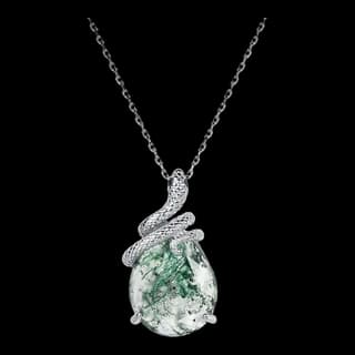 S925 Sterling Silver Moss Agate Necklace Collection