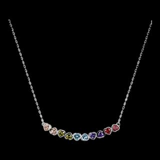 S925 Sterling Silver Multicolor Zircon Necklace