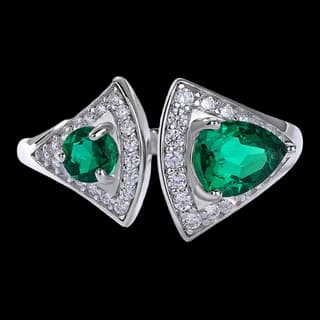 S925 Sterling Silver Lab-Grown Emerald Ring