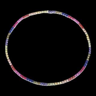 S925 Sterling Silver Multicolor Zircon Necklace